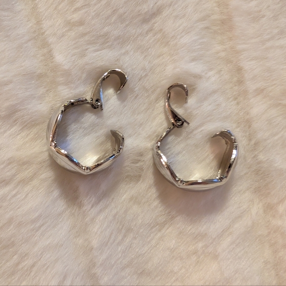 Vintage L.H. Segal California Silver Tone Clip On Statement Earrings - Picture 3 of 5